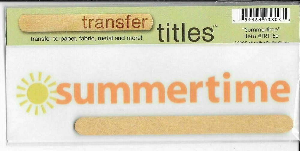 MY MINDS EYE Summertime Rub On Transfer Titles Seasons Summer Fun