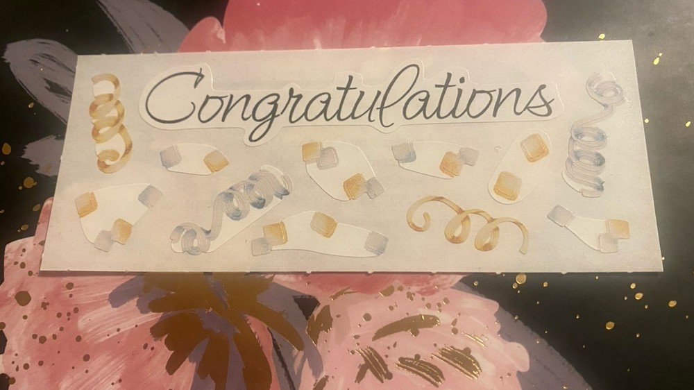 Vintage Creative Memories Congratulations Sticker Strip 2×5 Inches