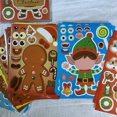 72 Sheets Christmas Stickers Build a Face Make Your Own Santa Elf Gingerbread