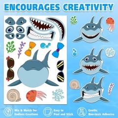 Ocean Animals Sticker Sheets 42 Pcs – 14 Sea Creature Designs