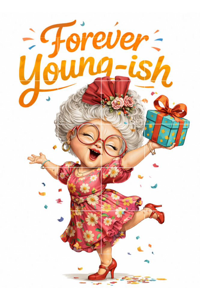 Forever Young-ish Birthday Postcard For Mail Junk Journal Scrapbook Card Topper
