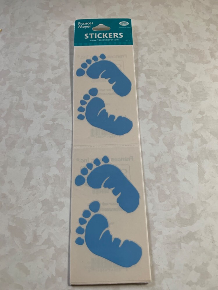 FMI FRANCES MEYER STICKERS 4 SHTS BABY PRINTS BLUE FEET BABY BOY FEET BLUE 8PCS