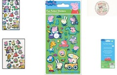 Reusable Green Sparkly Peppa and George Pig Stickers – Perfect for Crafting!