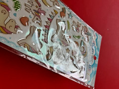 Kawaii epoxy unicorns 3D sticker pkg *damaged* (free ship $20 min US only)