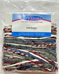 Fiber Scraps Heritage Art Yarn Junk Journal Scrapbook Mixed Media 21 yd total