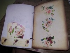 Pink Vintage Roses Junk Journal Scrapbook USA Seller