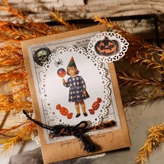 Halloween 2 Small Rub On Transfers Stickers Witch Crafts for Paper Wood Fabric