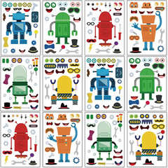 24 Sheets 8.27»×5.9» Make Your Own Stickers for Kids Toddlers, Make a Face Sti