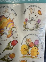 VINTAGE AMERICAN GREETINGS Stickers Easter Bunny Chicks Spring 1 Sheet
