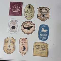 Victorian Trading 50 Gothic Spooky Apothecary Label Planner Journal Stickers 23D