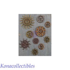 Prima Finnabair Mechanicals Metal Embellishments-Steampunk GEARS 10 pkg