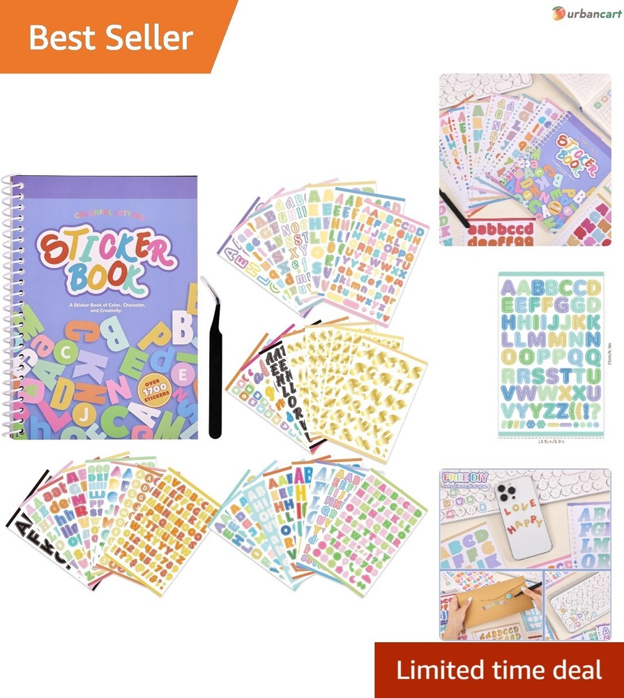 1700+ Colorful Alphabet & Number Stickers for Creative DIY Projects