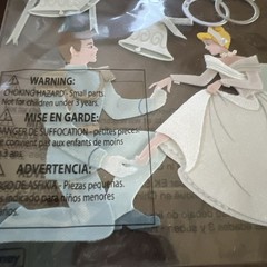 Cinderella Prince Charming Engagement Disney 3D Stickers *New un opened vintage