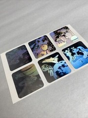 Hologram Vintage Outer Space Stickers Sheet 3D Astronaut Shuttle Alien Ship