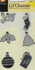 DEAR SANTA LIL’ CHARMS COLOR SCRAPBOOKING *AMERICAN TRADITIONAL 6 PCS SILVER