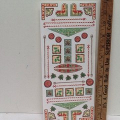 12″ Christmas Borders Photo Corners Green/Red Holly SCRAPBOOK Stickers