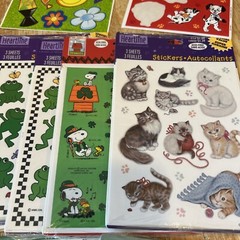 Lot of 29 SEALED Sticker Packages Hallmark Heartline Snoopy Holiday Hello Kitty