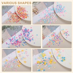 Fake Sprinkles, 50G Resin Faux Sprinkles, Black/Pink/Red/White/Light Blue