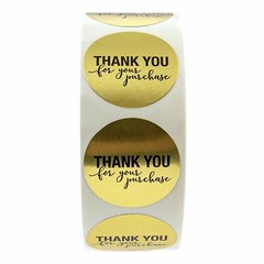 1.25″ Round Gold Foil Thank You for Your Purchase Stickers 1000 Labels Roll
