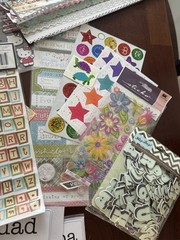 Huge Lot of Scrapbooking Art Supplies Mixed Lot Stickers Tools Paper & More