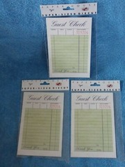 Lot Of 3 Paper House Super Sized Diecut «GUEST CHECK» Diner Scrapbooking