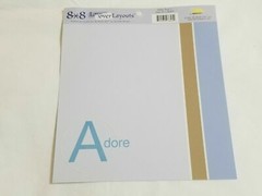 NEW Lot 8 MME Lay-over Layouts Baby Boy 8 x 8 Color Blue Brown Scrapbooking -F