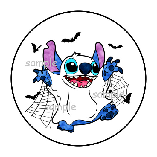 30 STITCH HALLOWEEN STICKERS ENVELOPE SEALS LABELS 1.5″ ROUND CUSTOM MADE