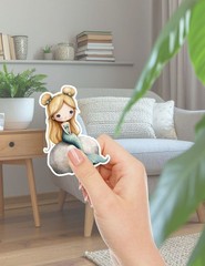Blonde Mermaid on a Rock Die Cut Stickers Set Scrapbooking Laptop Water Bottle