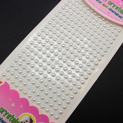 3 Sheets of 200pcs White Self-Adhesive Acrylic Pearl Stickers 6mm Stick On Gems