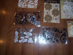 NW 16pks FLORAL CANVAS BURLAP FLORAL STICKERS SHADOW BOX SCRAP BOOK CRAFT OTHER