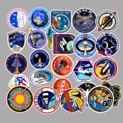 49Pcs x2Packs Space Shuttle Universe Explore Stickers Laptop Bottle Bike Decals