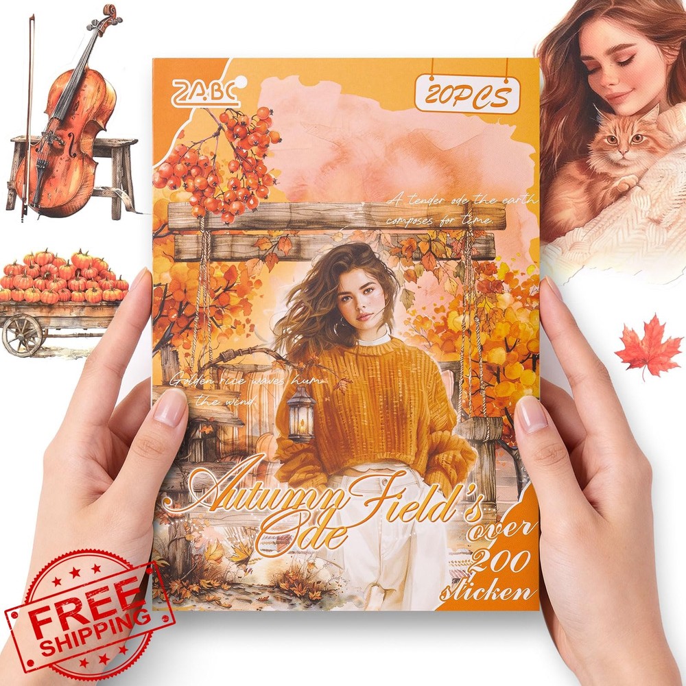 YagCu Fall Stickers for Journaling, 20 Sheets Large Size Season Junk Journal …