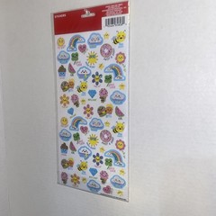 Teaching Tree 122 Pc Glitter Kawaii Reward Stickers Rainbows Bees Hearts Clouds