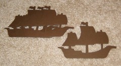 Pirate Ship Diecuts (AccuCut)….Lot of Four ~ Black Bazzill Cardstock