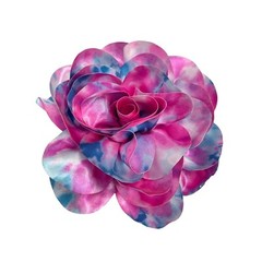 Dainty Dyed Satin Fabric Leopard Print Rose Flower Extra Large Big Brooches L…