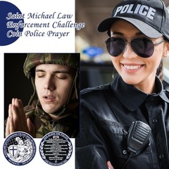 20 Pcs Police Challenge Coins, Saint Michael Prayer, Law Enforcement Gifts