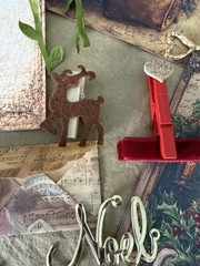 Vintage Christmas Junk Journal Kit Ephemera Bundle Santa Tags Tickets 100+ Pc