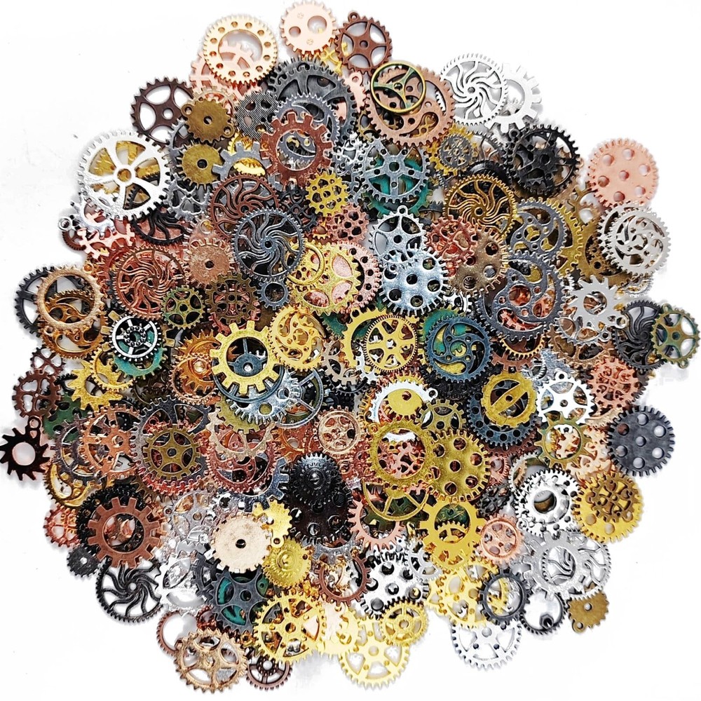 GXXMEI 210 Gram Antique Steampunk Gear, Mix 0.5″ – 1.2″, Multicolored