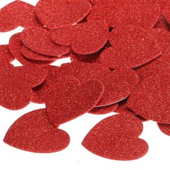 1.8″x1.8″ Heart Foam Stickers, 100Pcs EVA Glitters Foam Shape Sticker, Red