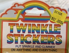 Vintage 80s Deer Prismatic Twinkle Stickers Shiny Sparkle Glimmer sheet is white