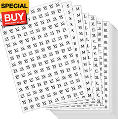 4200 Pcs Clothing Size Round Stickers, 1/2” Labels Sticker White Adhesive Appare