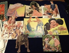 Vtg 1930s Magazine SCRAPBOOK Pages Illustrations Mixed Media Collage Paper Art