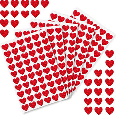 1920Pcs Holographic Glitter Heart Stickers, 0.5Inch Mini Red Hearts