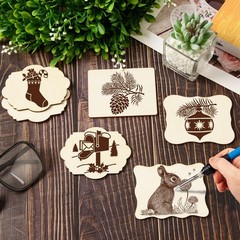 60 PCS Unfinished Wood Cutouts for Crafts Blank Irregular Wooden Slices Natur…