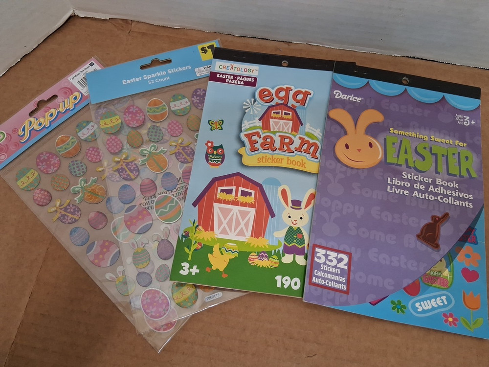 Lot of 4 EASTER EGG Craft Sticker Book Assortment