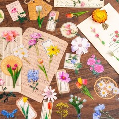 320Pcs Flower Stickers, Cute Vintage Floral Sticker for Kids, Clear Wildflower S