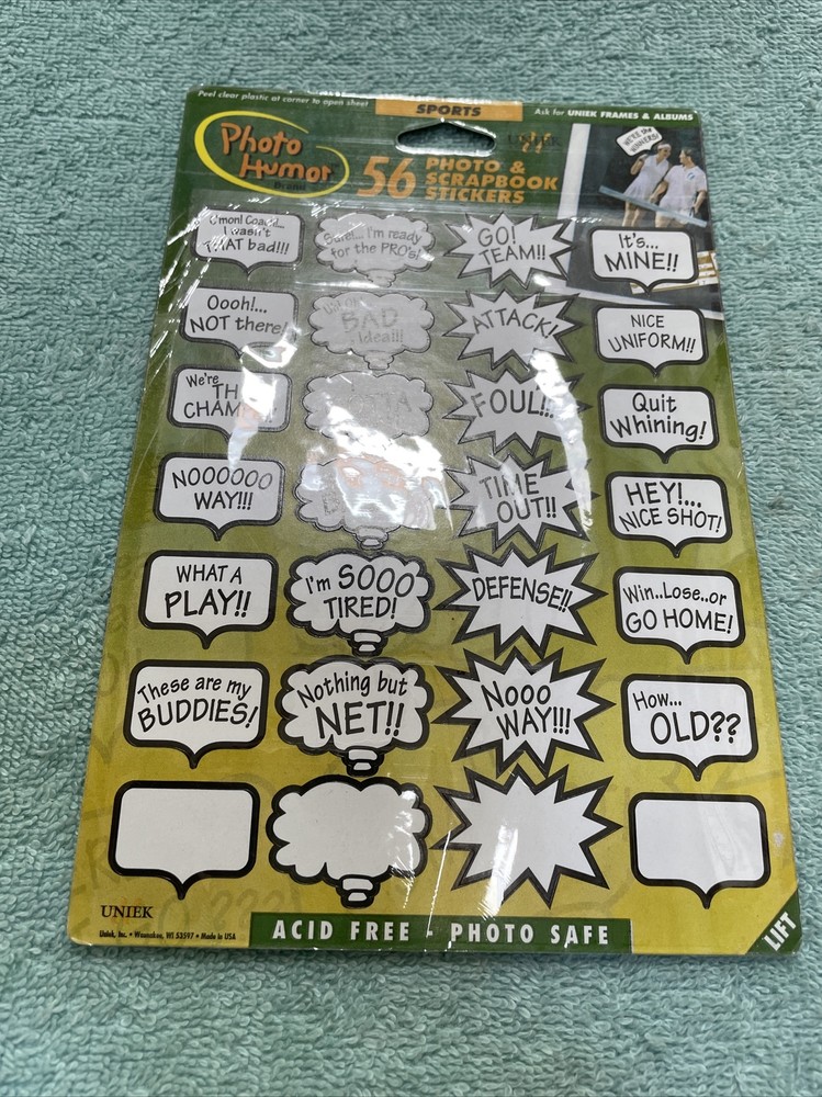 Photo Humor Scrapbook 56 Stickers Set Of 2 Vintage Made In The USA 1999