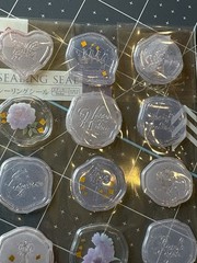 Daiso Sealing Stamp Seal Stickers And Other Stickers Total 5 Sets