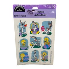 1995 Looney Tunes Bugs Bunny Tweety EASTER Stickers 4 Sheets Sealed New Rare Vtg