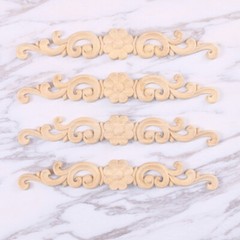 4 PCS Wood Appliques Door Wood Appliques Cabinets Applique Frame Corner Molding